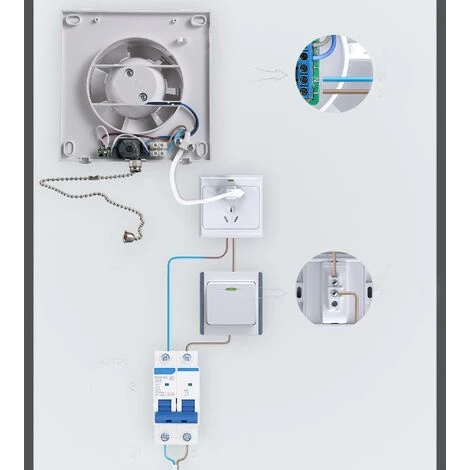 Hotte Aspirante Silencieuse Pour Salle De Bains, Ventilateur De Fenêtre Et Mural Pour Cuisines, Salles De Bains, Vérandas Et Garages Avec Interrupteur à Cordon - 5" (sans Interrupteur à Cordon) 5 Hotte Aspirante Silencieuse Pour Salle De Bains, Ventilateur De Fenêtre Et Mural Pour Cuisines, Salles De Bains, Vérandas Et Garages Avec Interrupteur à Cordon - 5" (sans Interrupteur à Cordon) – Image 5