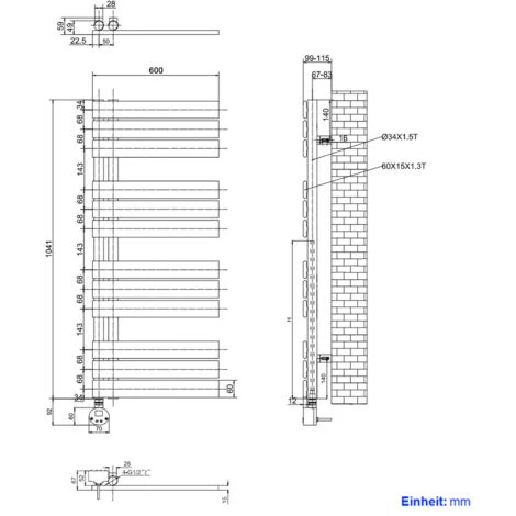 S’AFIELINA Radiateur Sèche-serviettes Electrique Avec Thermostat Temporisé, Chauffe-serviettes électrique Avec Contrôle De La Température, Noir 104.1x60 Cm 600Watts 5 S’AFIELINA Radiateur Sèche-serviettes Electrique Avec Thermostat Temporisé, Chauffe-serviettes électrique Avec Contrôle De La Température, Noir 104.1x60 Cm 600Watts – Image 5