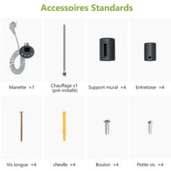 S’AFIELINA Radiateur Sèche-serviettes Electrique Avec Thermostat Temporisé, Chauffe-serviettes électrique Avec Contrôle De La Température, Noir 132x50 Cm 800Watts 8 S’AFIELINA Radiateur Sèche-serviettes Electrique Avec Thermostat Temporisé, Chauffe-serviettes électrique Avec Contrôle De La Température, Noir 132x50 Cm 800Watts -Atlantic Magasin 99617344 4